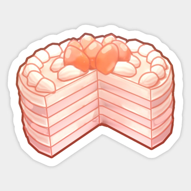 Strawberry Cake Sticker by VelvepeachShop